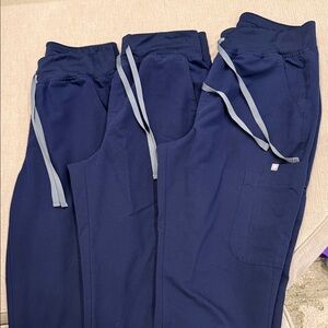 Figs Technical Collection Navy Scrub Pants with Gray Accents